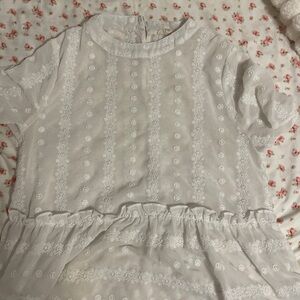 Chic White Embroidered Women's Blouse